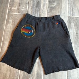 Aviator Nation Kids size 10 Sweat Shorts Charcoal Black